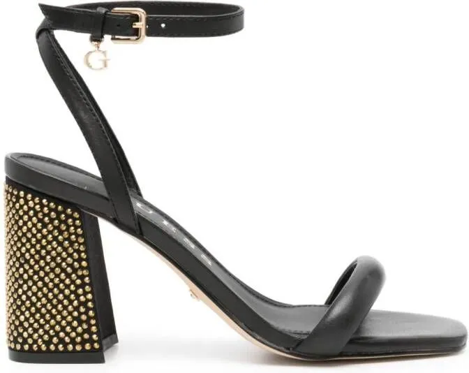 Black GUESS USA Gelectra 95mm leather sandals