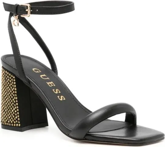 Black GUESS USA Gelectra 95mm leather sandals