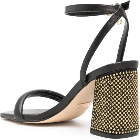 Black GUESS USA Gelectra 95mm leather sandals