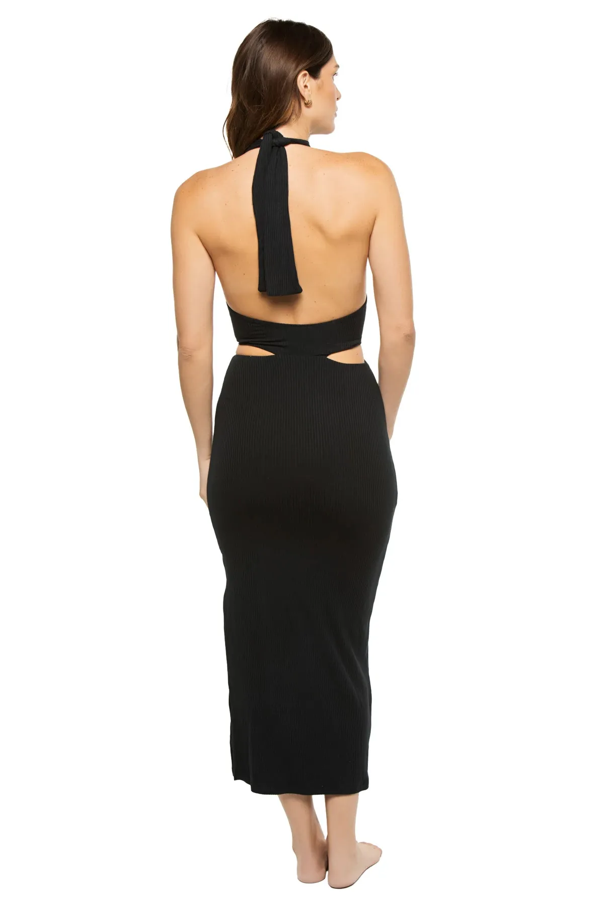 Halter Midi Dress Cut Out