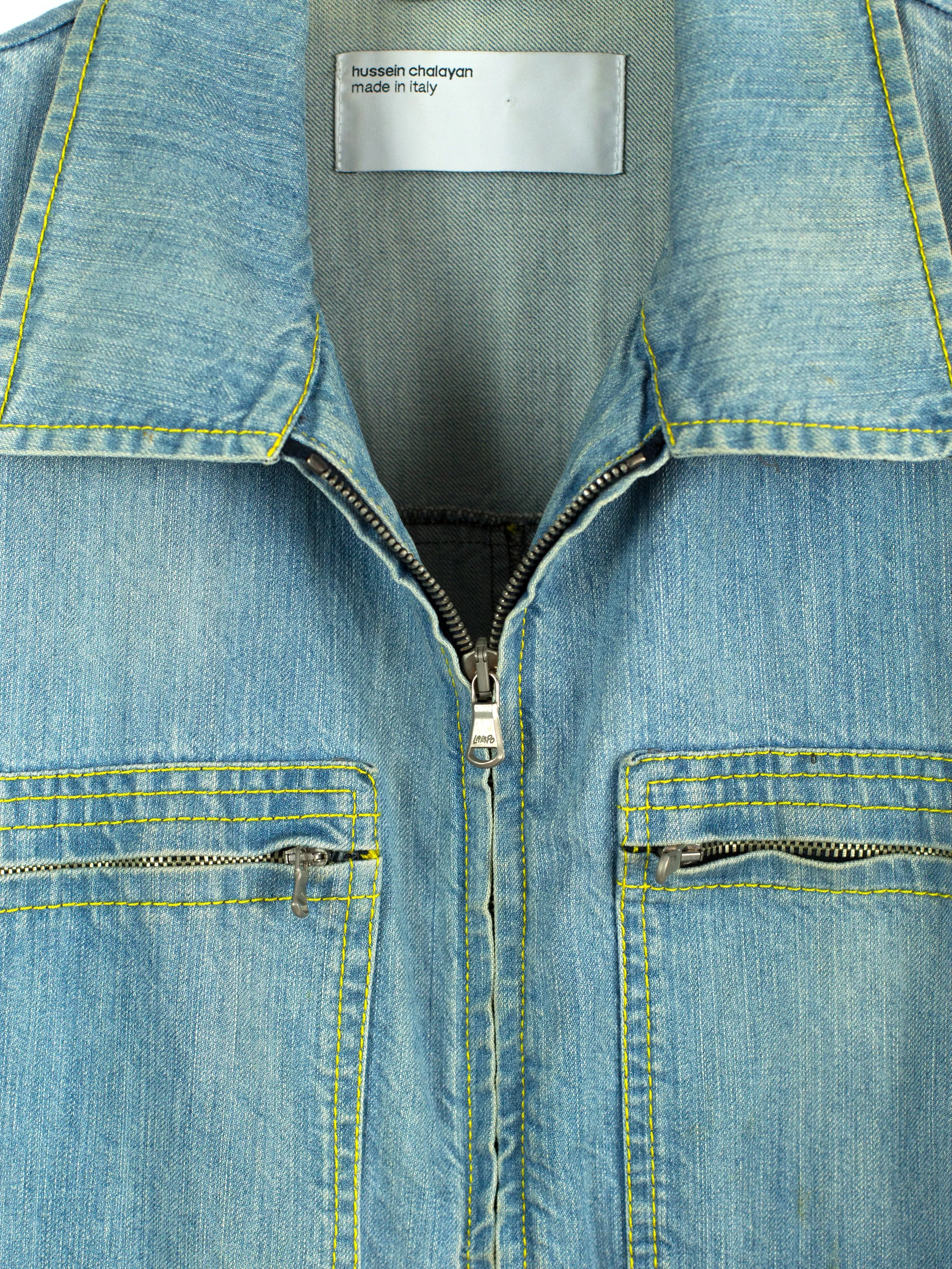 Hussein Chalayan 2000s Blue Denim Utility Jacket