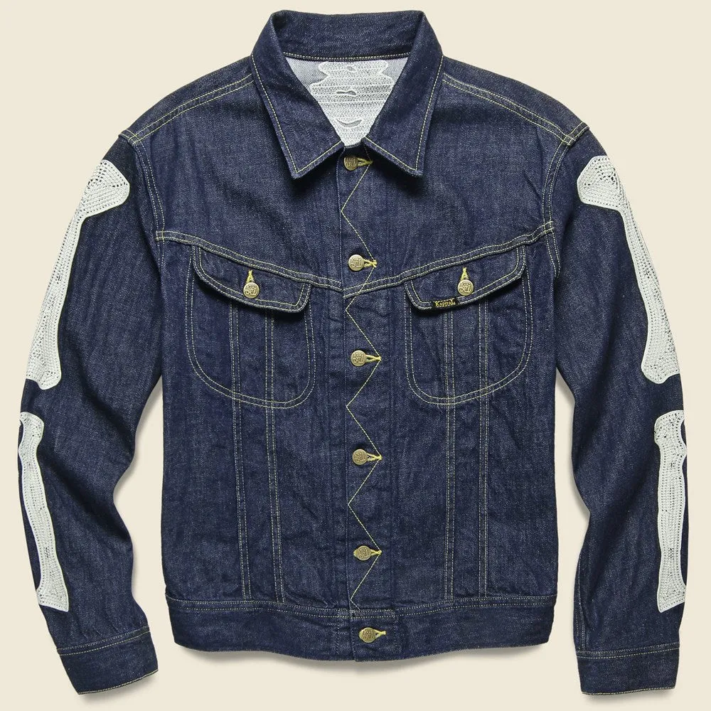 Indigo Bone Denim Western Jacket