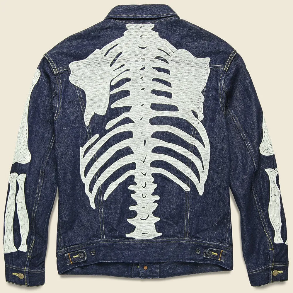 Indigo Bone Denim Western Jacket