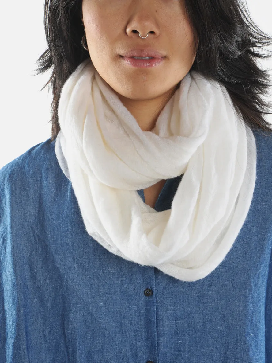 Ivory Cashmere Knit Tube Scarf