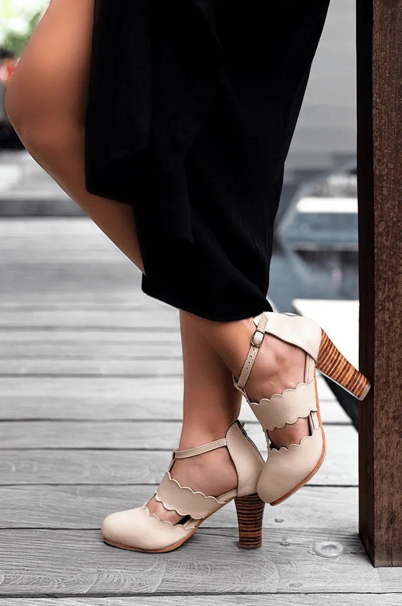 Ivory Leather Heels - Incognito Style