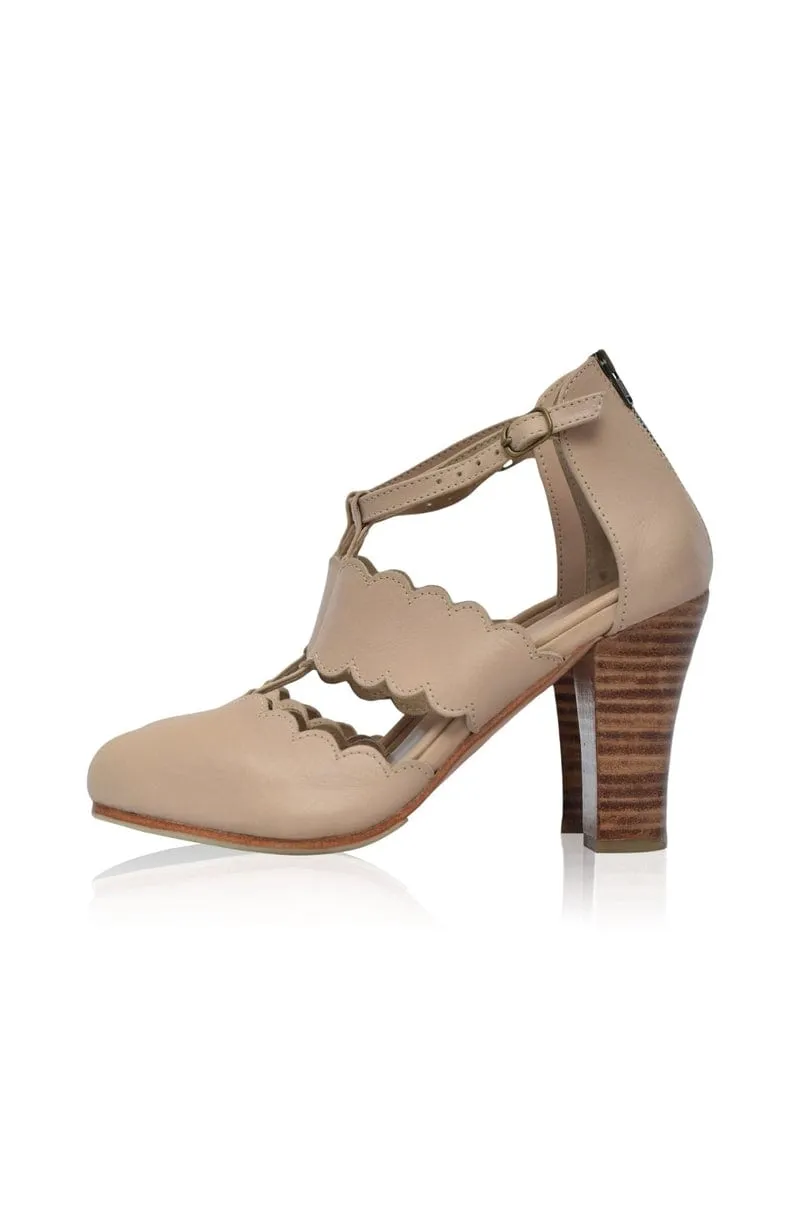 Ivory Leather Heels - Incognito Style