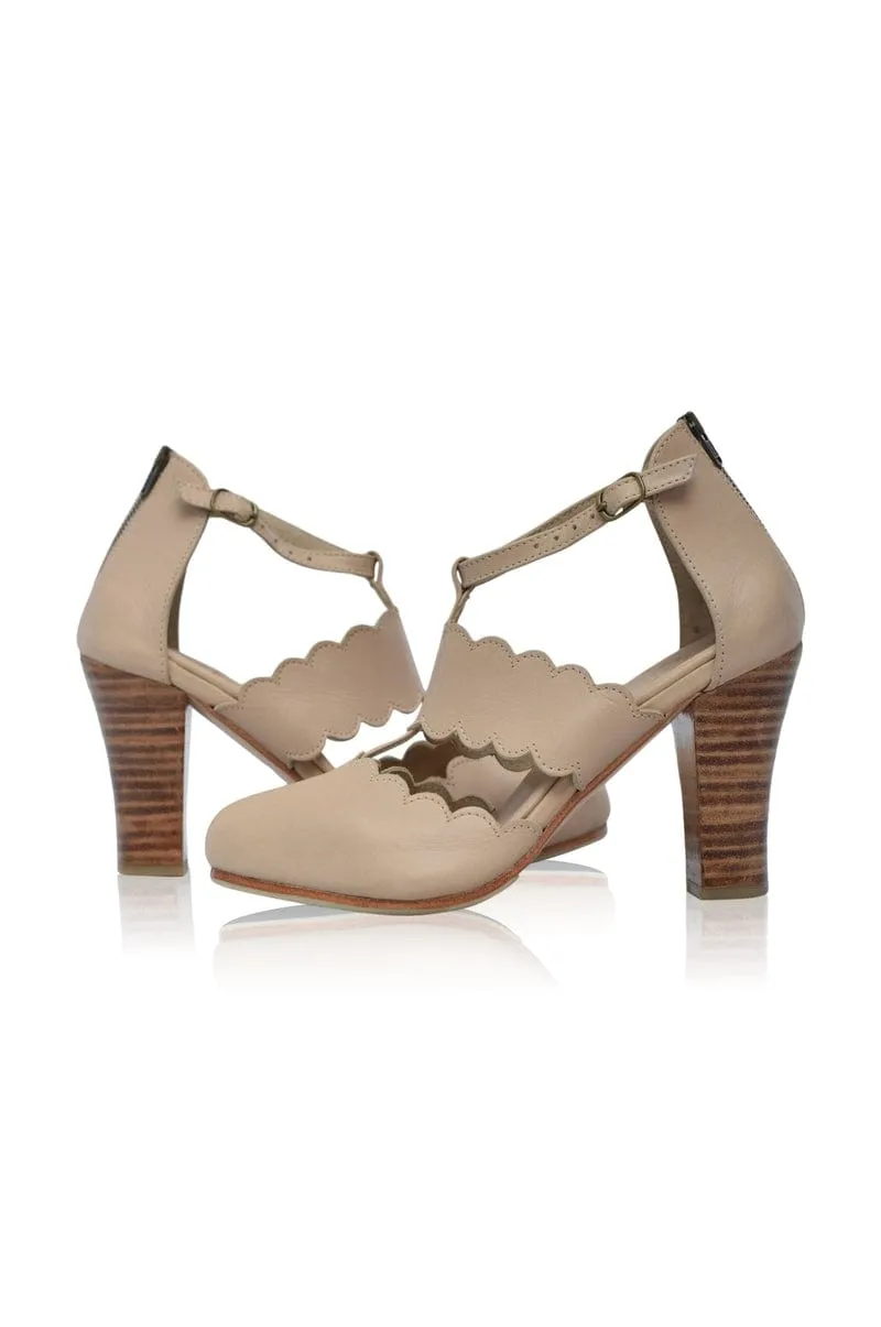 Ivory Leather Heels - Incognito Style