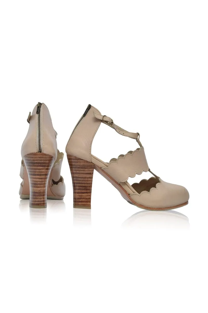 Ivory Leather Heels - Incognito Style