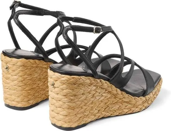 Black Jimmy Choo Ayla 85mm wedge sandals