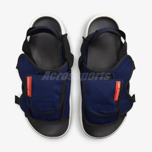 Jordan men's sandals in deep royal blue and turf orange