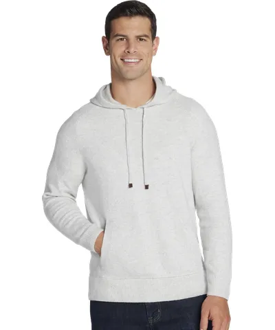 Joseph Abboud Big & Tall Men's Modern Fit Cotton Blend Pullover Hoody Light Grey