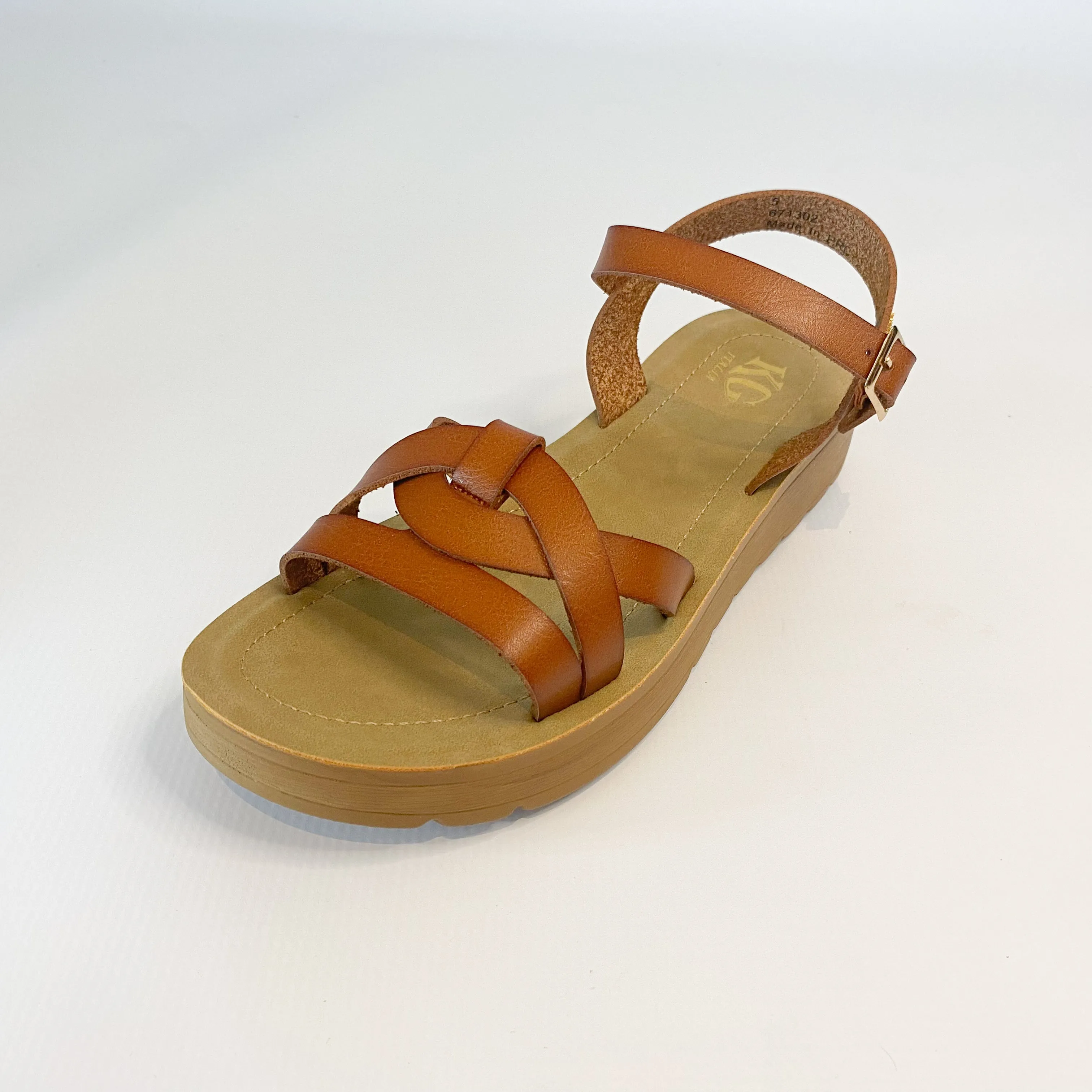 KG tan strappy sandal -> Brown KG strappy sandals