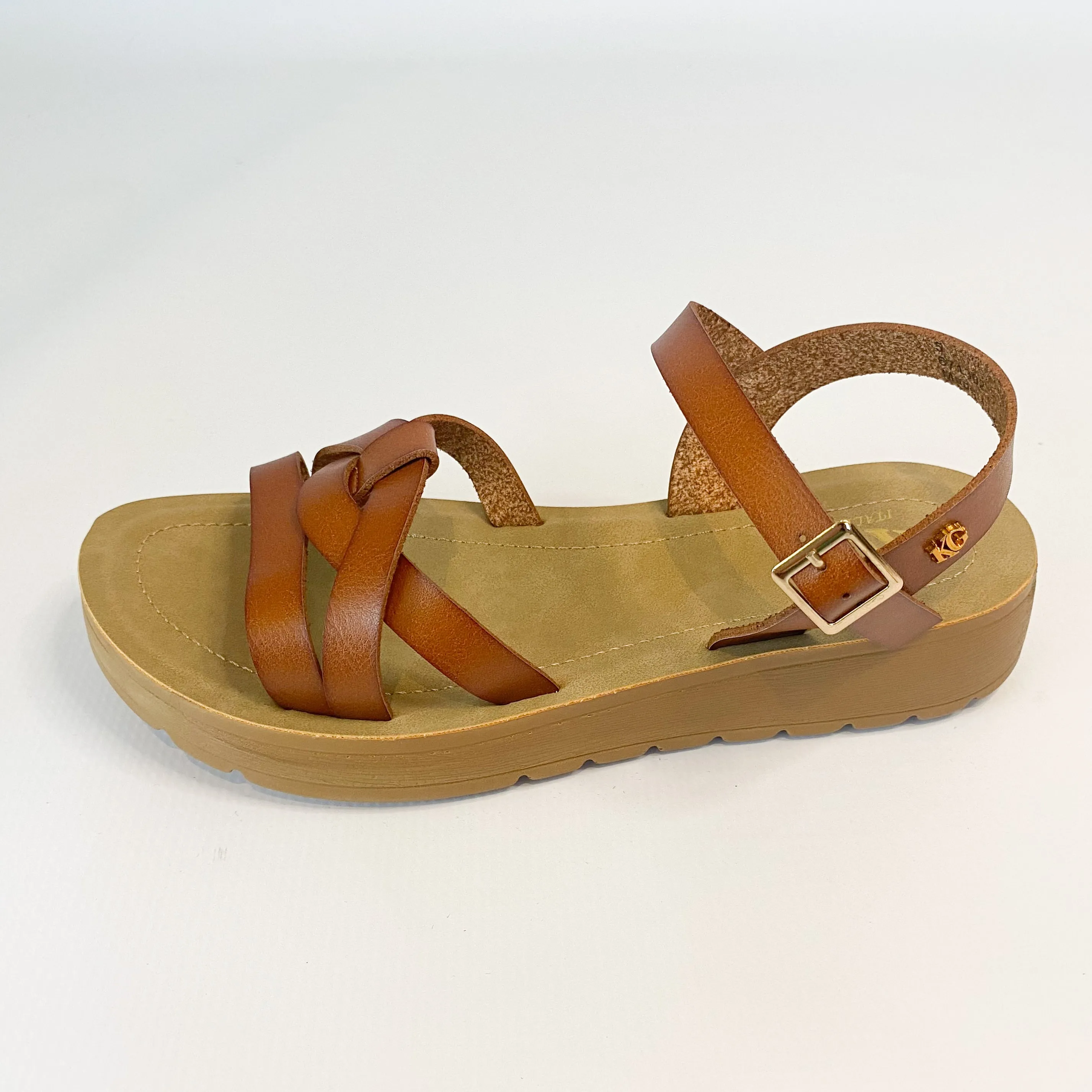 KG tan strappy sandal -> Brown KG strappy sandals