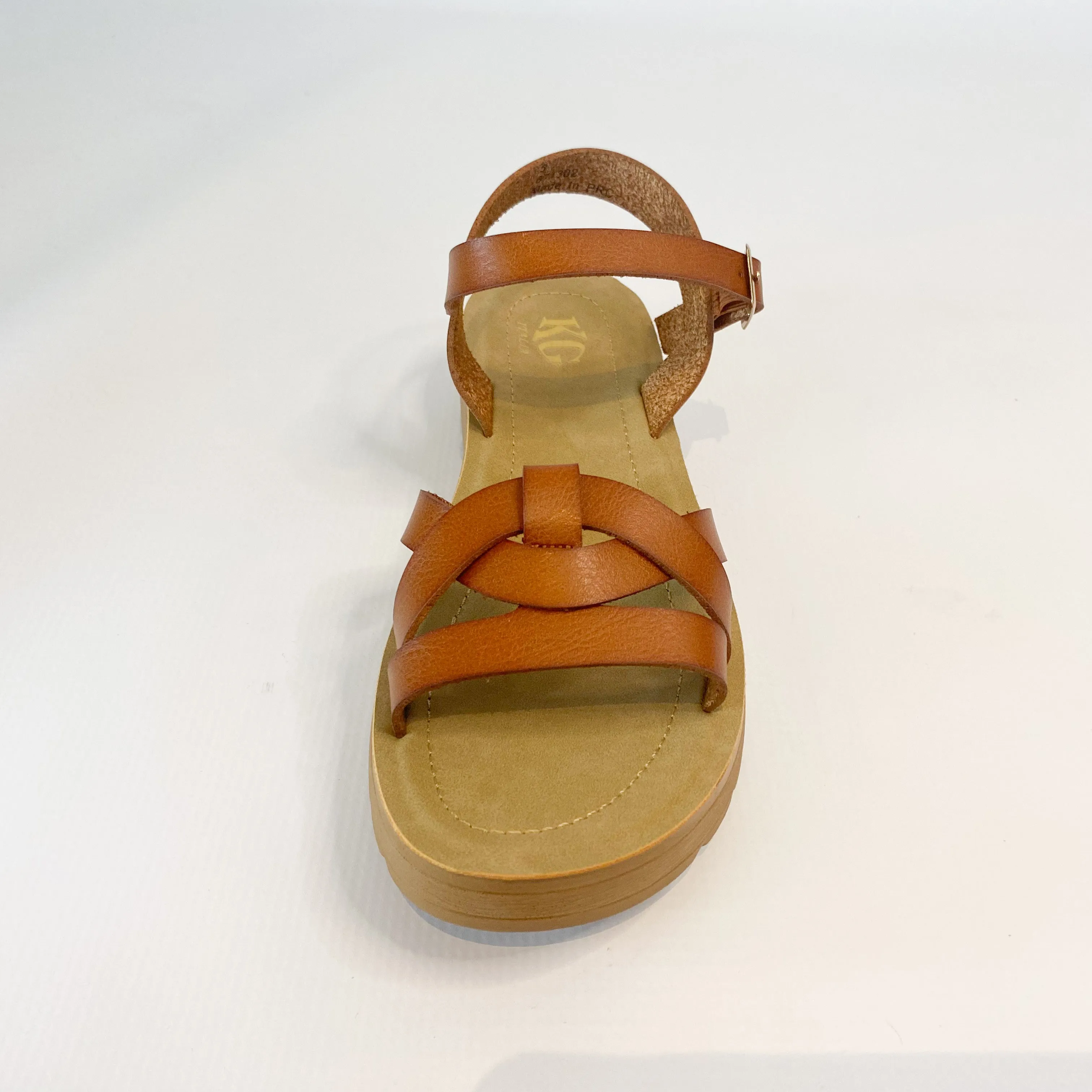 KG tan strappy sandal -> Brown KG strappy sandals