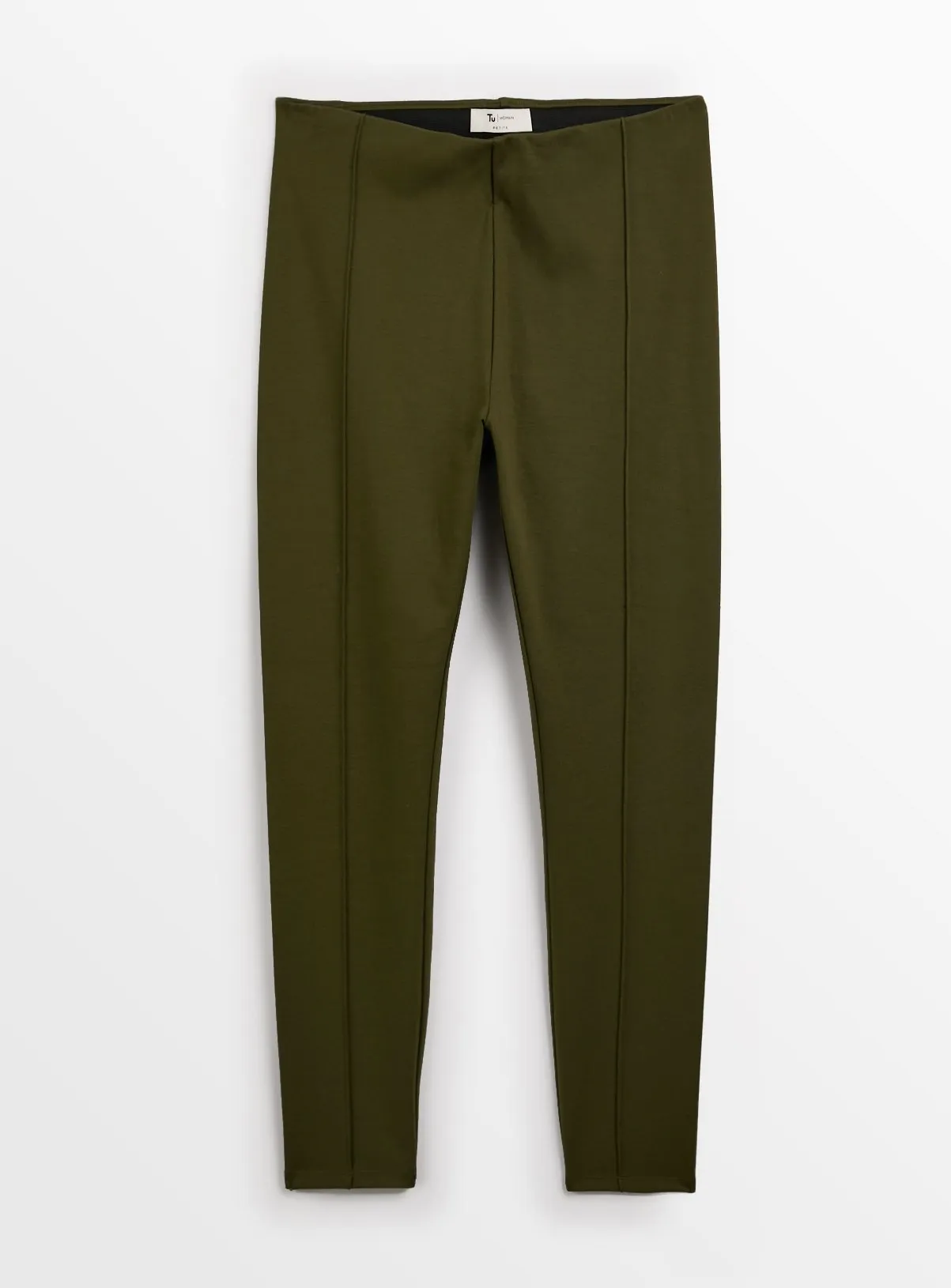 Khaki Smart Ponte Pintuck Leggings 22R - Explore at Tu.