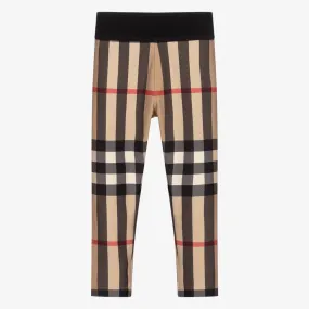 Large Check Beige Leggings