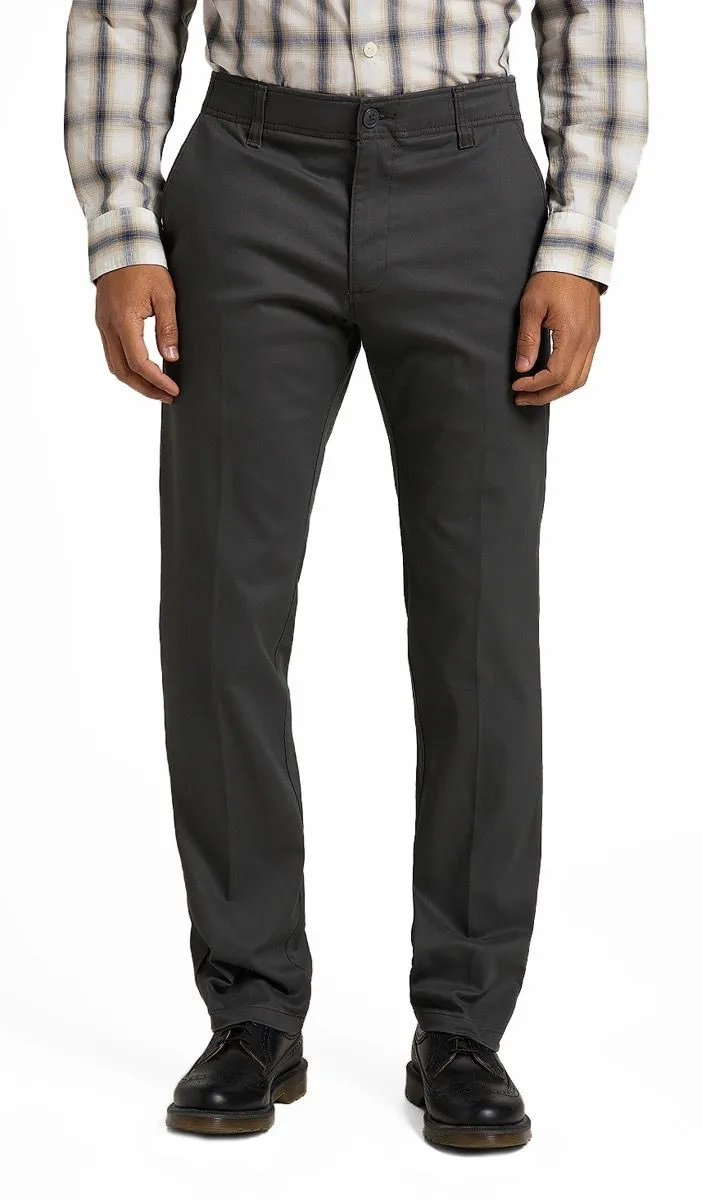 Dark Grey Lee Extreme Motion Slim Chino Trousers