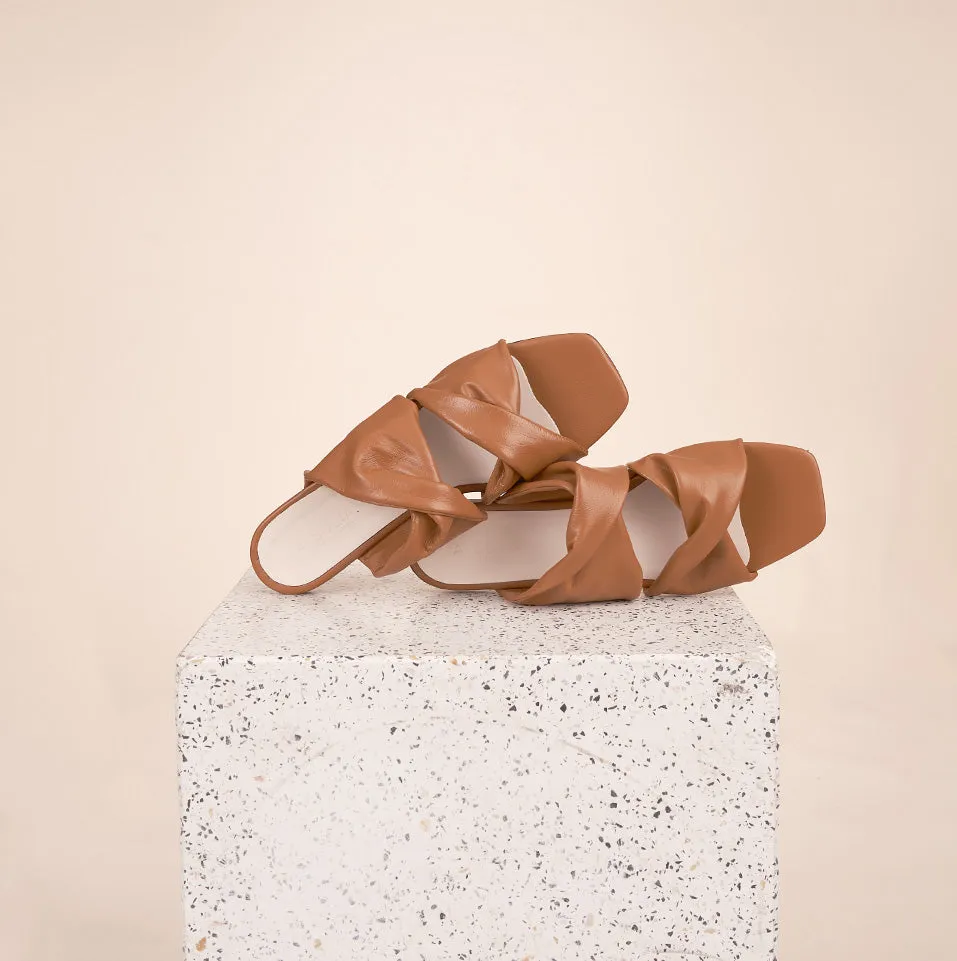 Lido Caramel Nappa Sandals on Sale - Final Sale