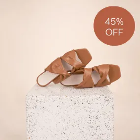 Lido Caramel Nappa Sandals on Sale - Final Sale