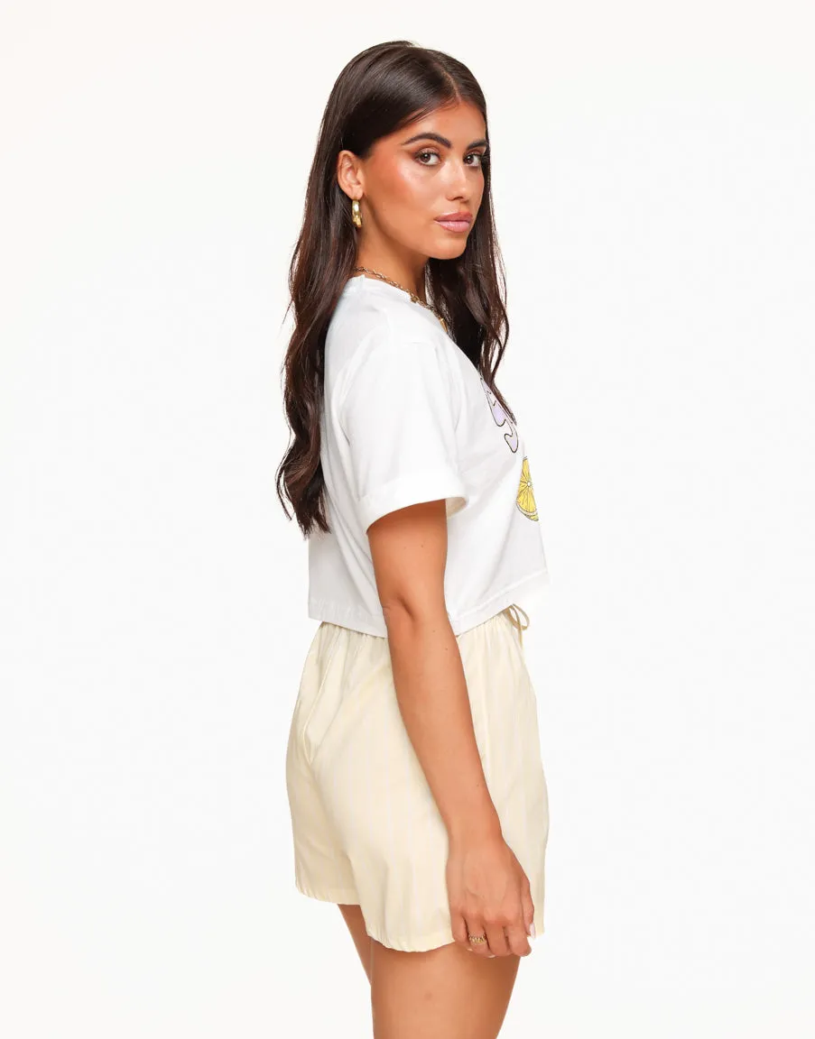 Light Yellow Striped - Short