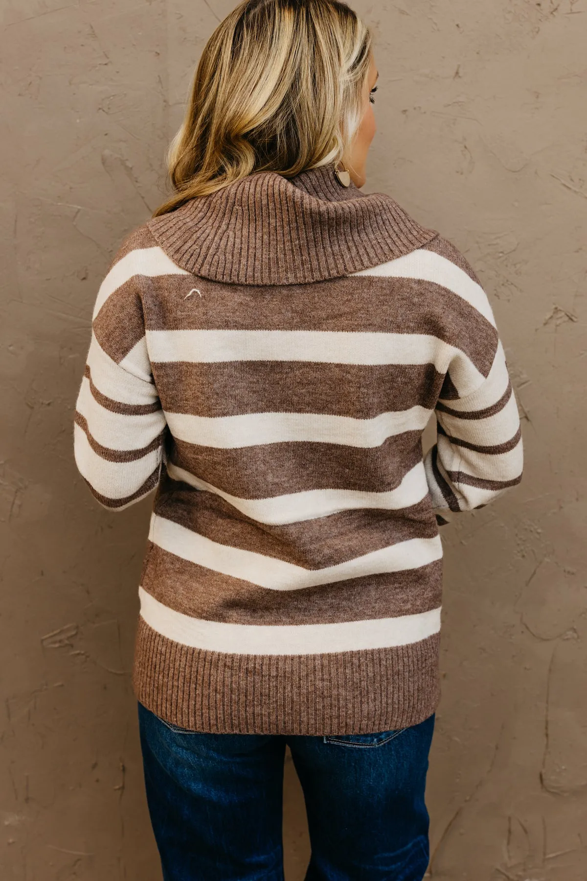 Lilly Striped Cowl Neck Sweater