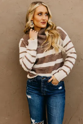 Lilly Striped Cowl Neck Sweater