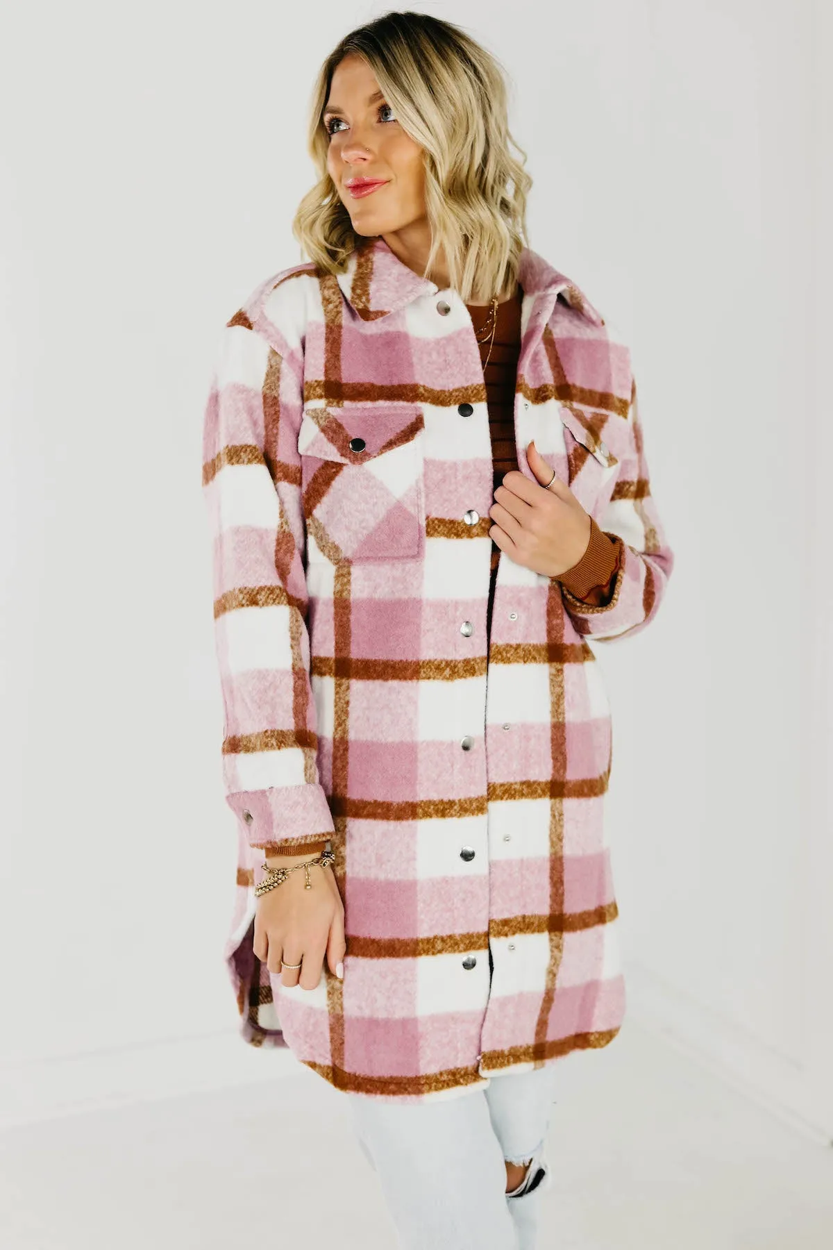 Lush Tripp Plaid Coat - Longline Style