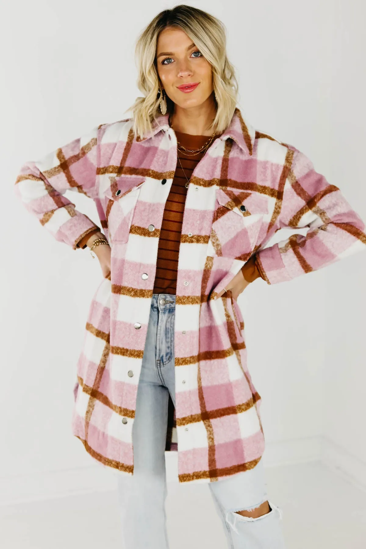 Lush Tripp Plaid Coat - Longline Style