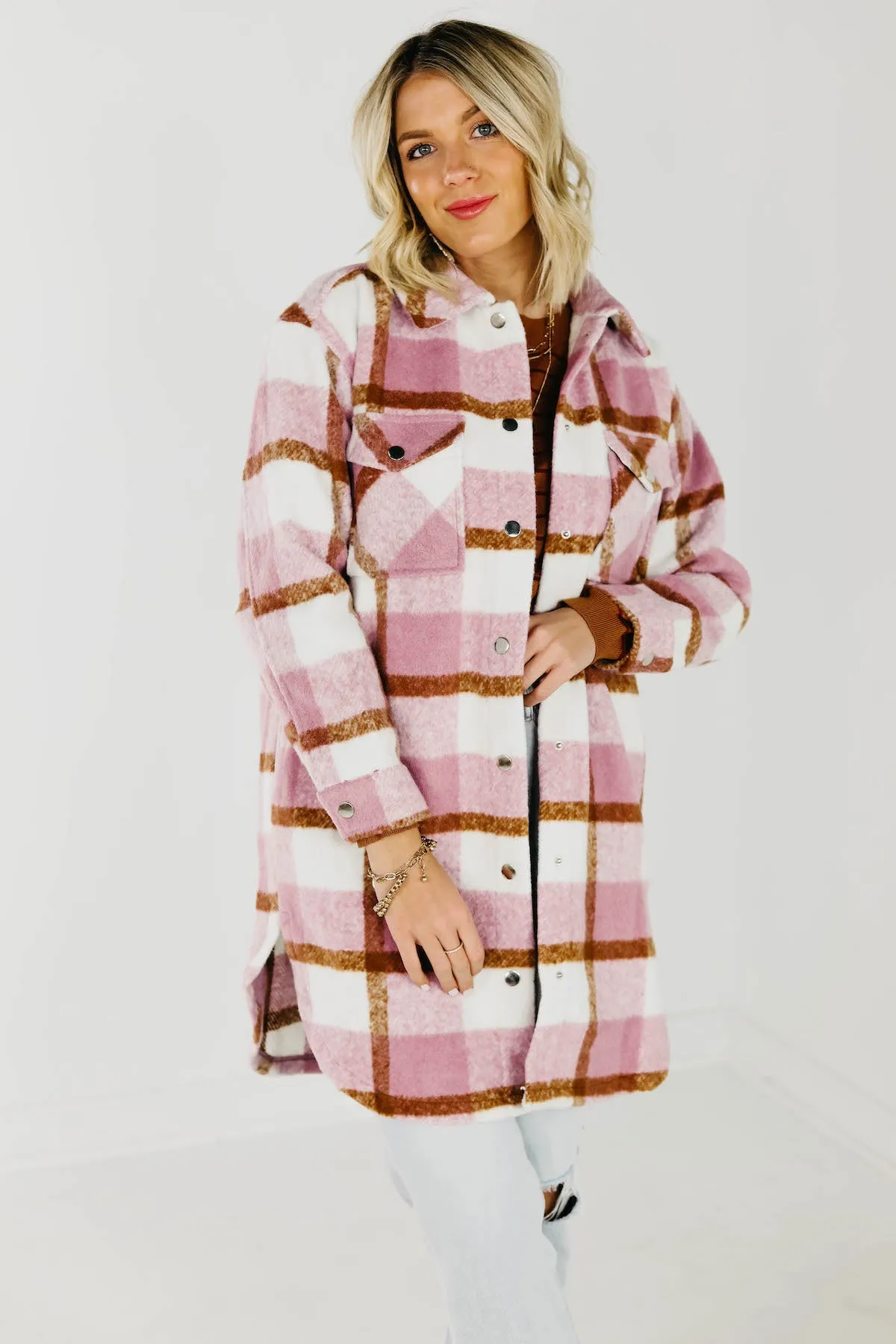 Lush Tripp Plaid Coat - Longline Style