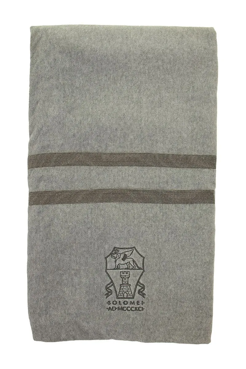 Luxury Grey Cotton Beach Towel by BRUNELLO CUCINELLI