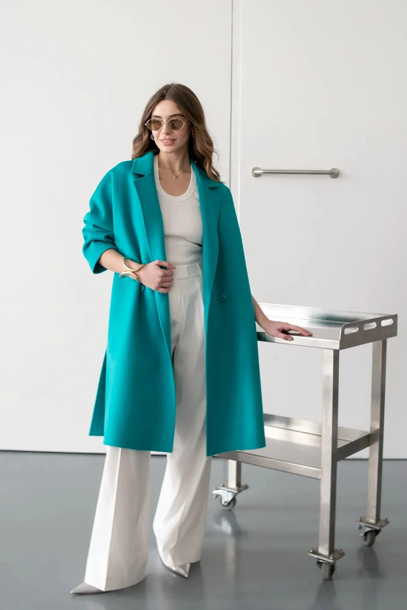 Luxury Wool Cashmere Coat with Belt