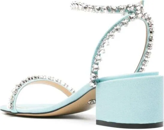 Blue MACH & MACH 60mm rhinestone-embellished sandals