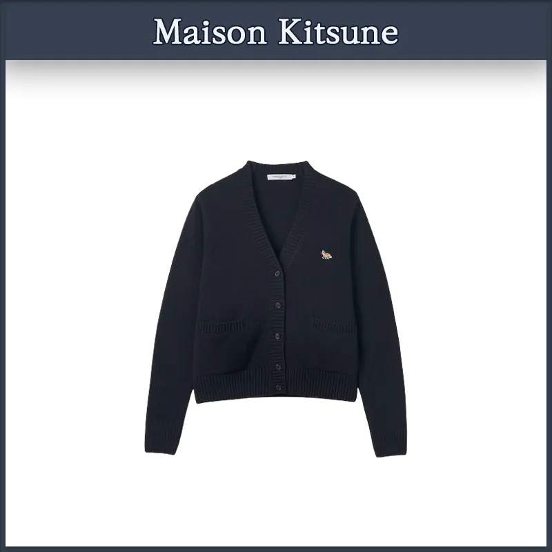 Maison Kitsune Cardigans - Street Style Logo Collection