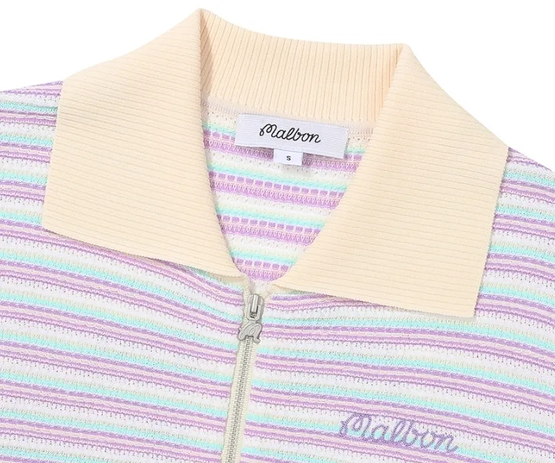 Stripes Short Sleeves Cardigans at Malbon Golf