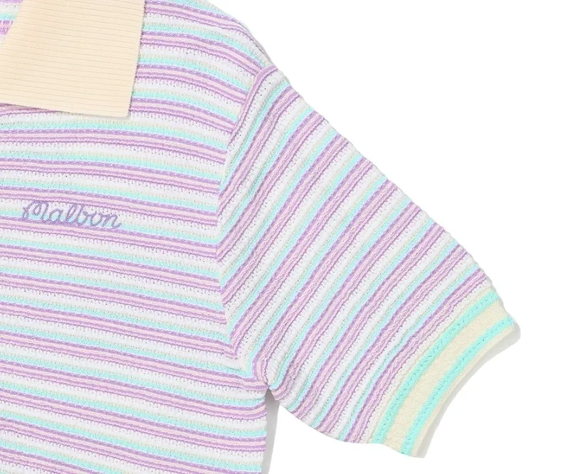 Stripes Short Sleeves Cardigans at Malbon Golf