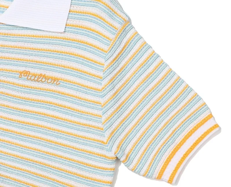 Stripes Short Sleeves Cardigans at Malbon Golf