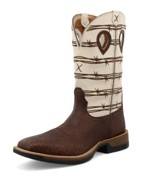 Men's 12-inch Tech X Twisted X Brown Elephant Print Western Cowboy Boot