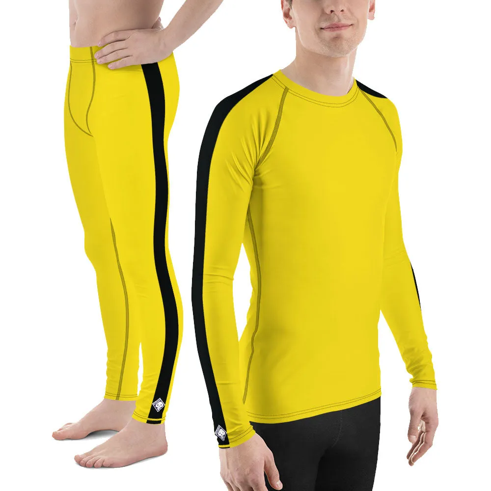 Men's Bruce Lee Game of Death Rash Guard and Leggings Set.