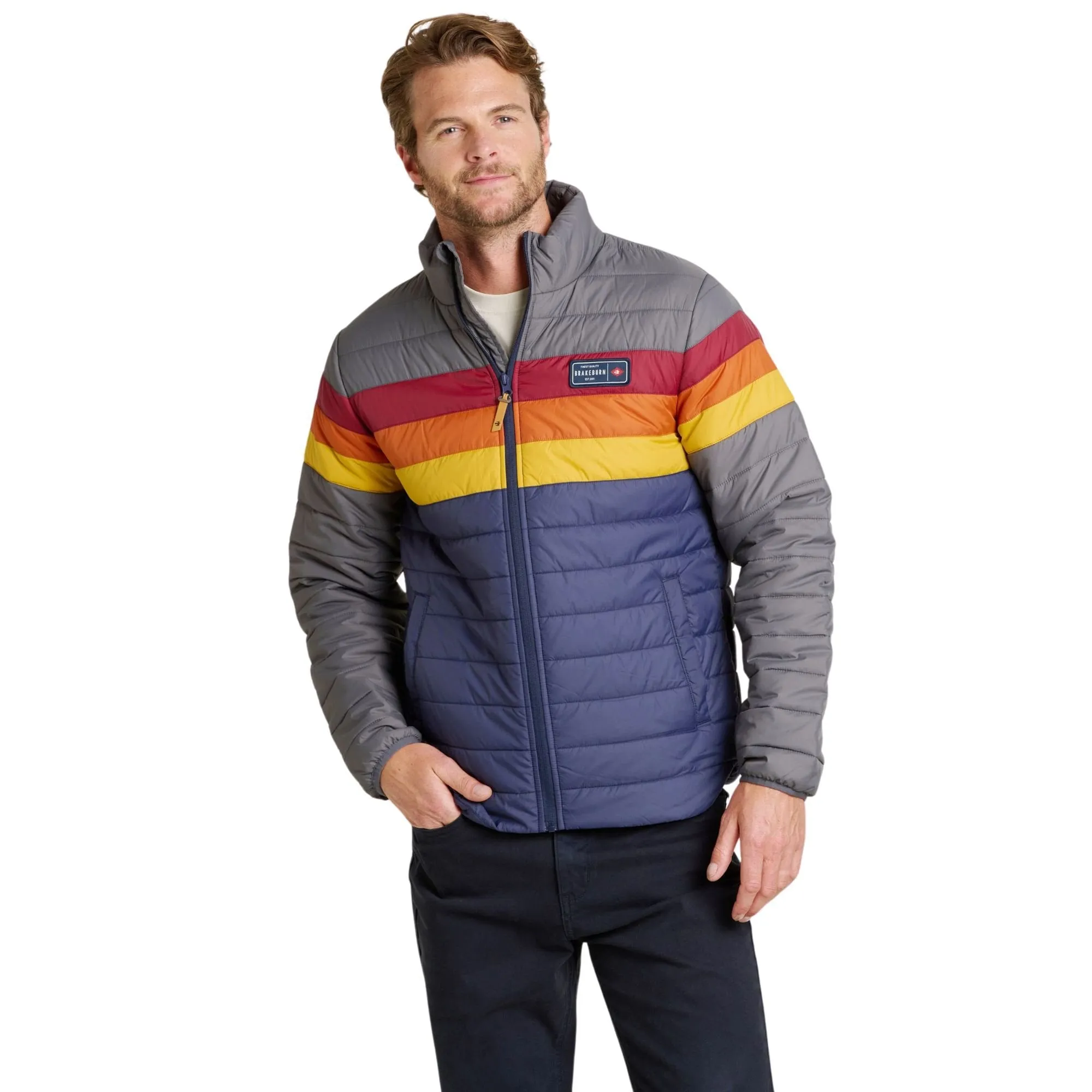 Color Block Puffer Jacket for Men