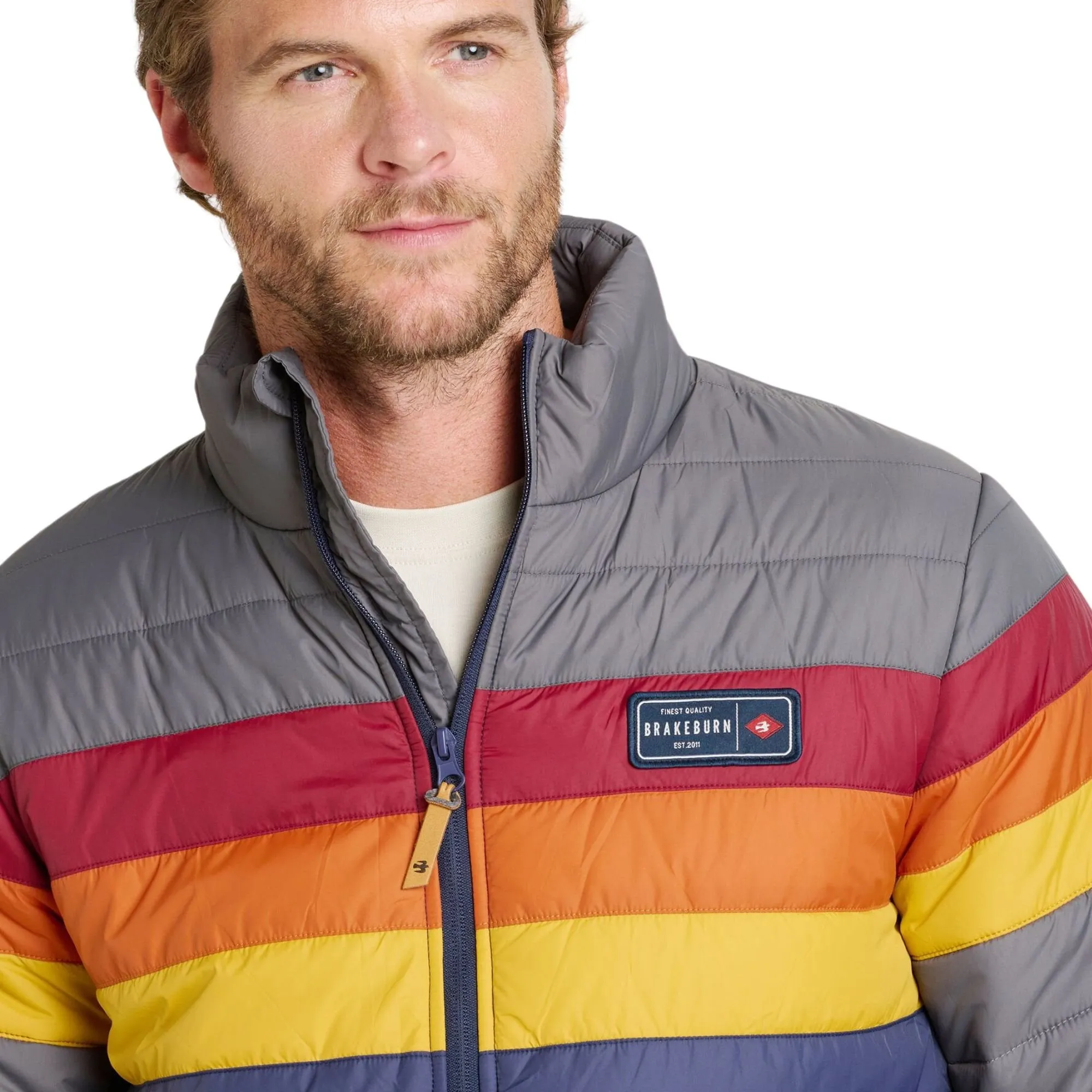 Color Block Puffer Jacket for Men