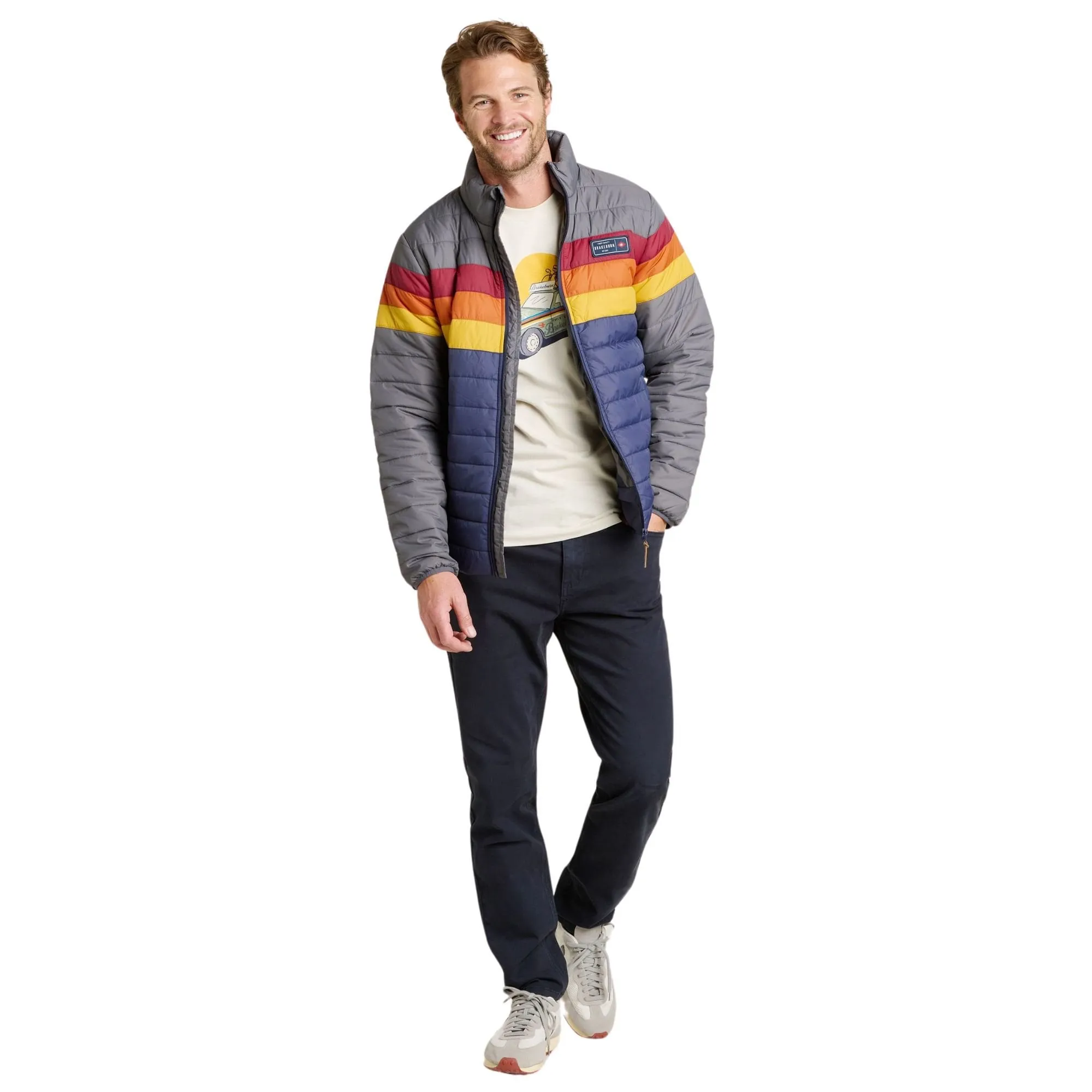 Color Block Puffer Jacket for Men