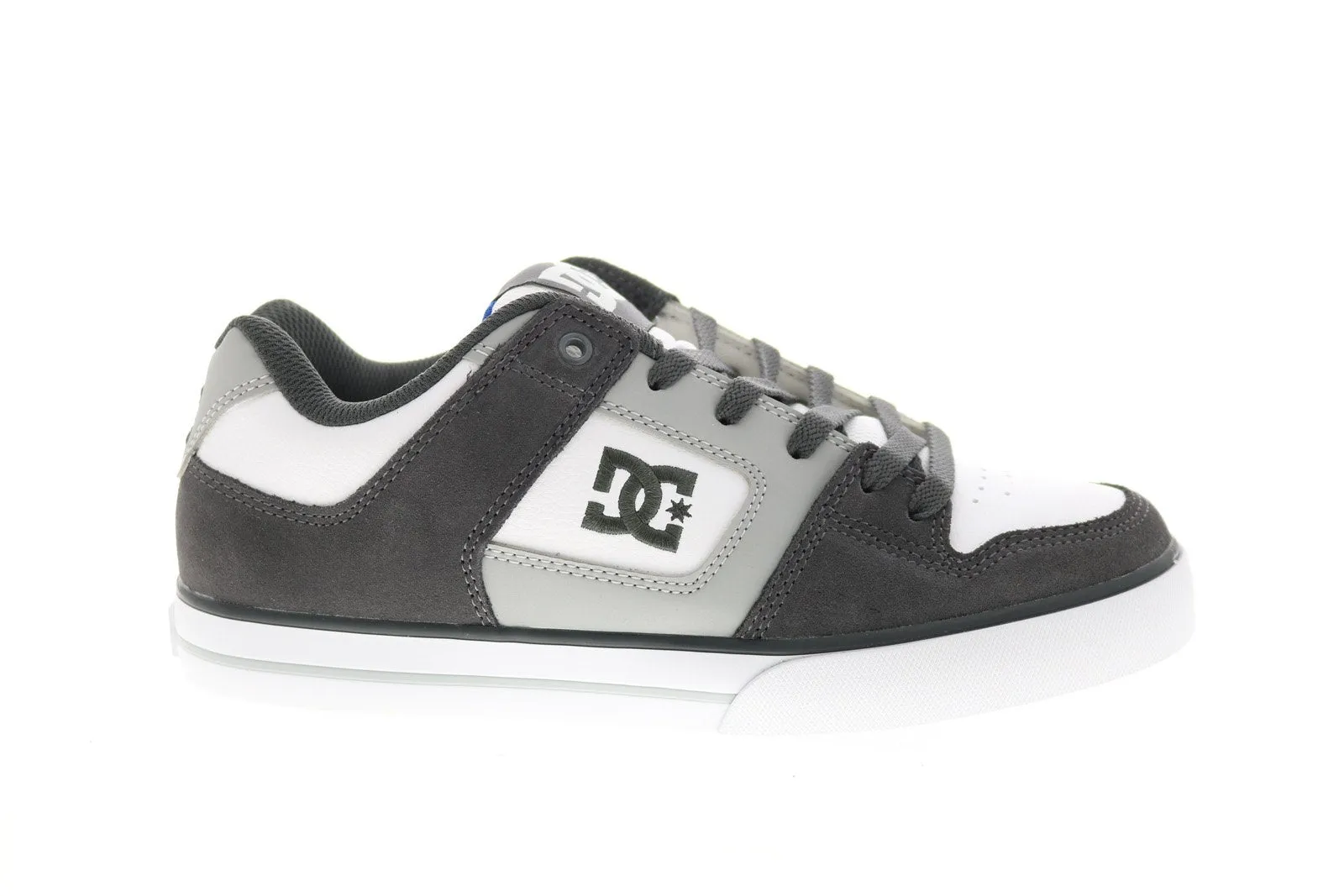 Mens Gray Leather Skate Inspired Sneakers Shoes - DC Pure 300660-XSWB