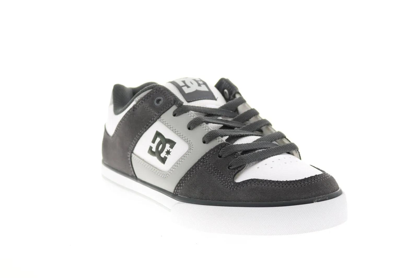 Mens Gray Leather Skate Inspired Sneakers Shoes - DC Pure 300660-XSWB