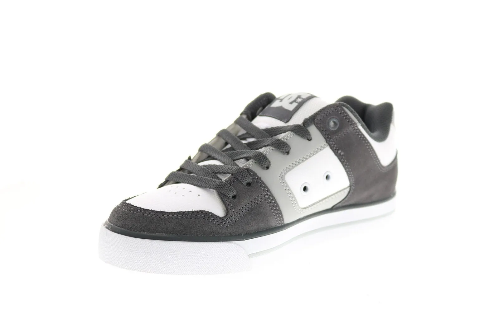 Mens Gray Leather Skate Inspired Sneakers Shoes - DC Pure 300660-XSWB