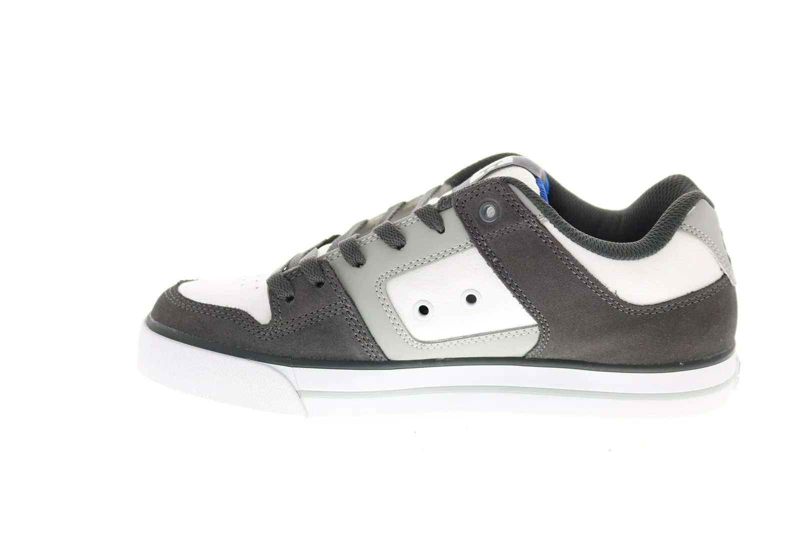 Mens Gray Leather Skate Inspired Sneakers Shoes - DC Pure 300660-XSWB