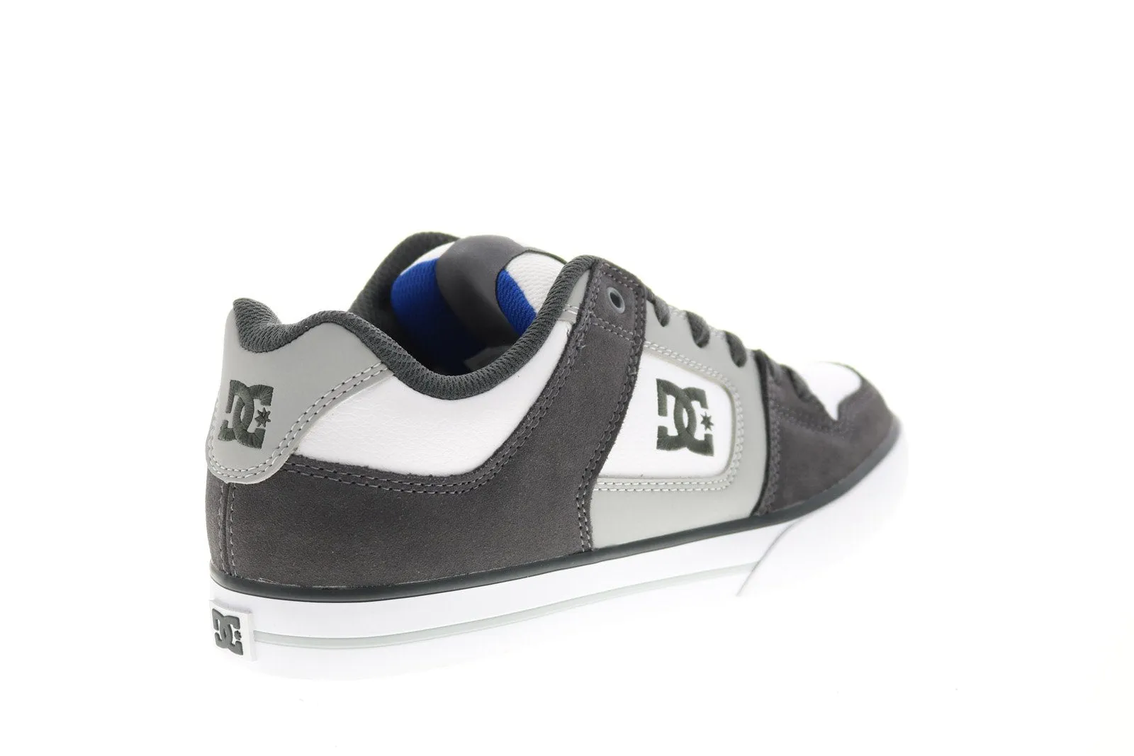 Mens Gray Leather Skate Inspired Sneakers Shoes - DC Pure 300660-XSWB