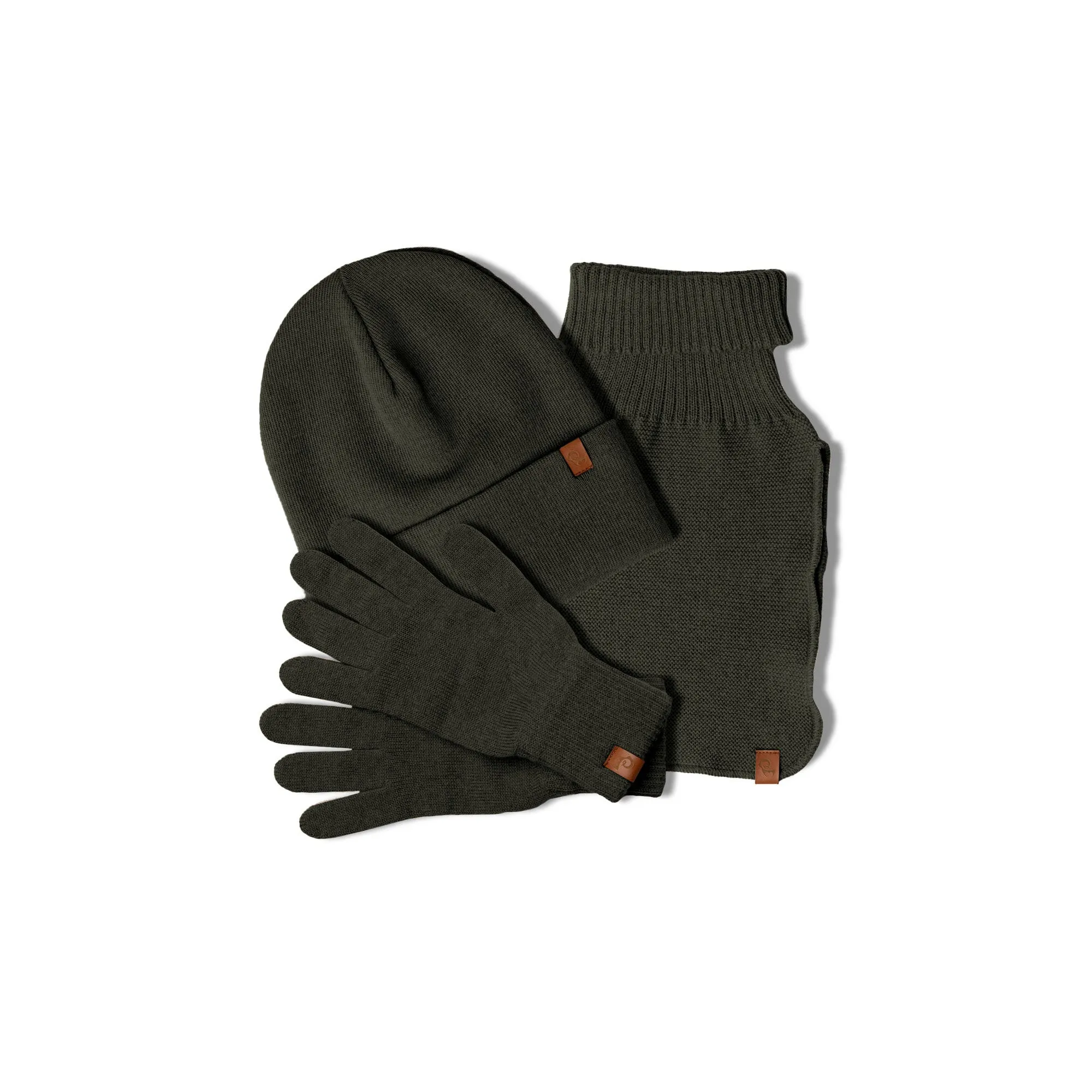 Men's Knit Beanie, Dickie & Gloves Set