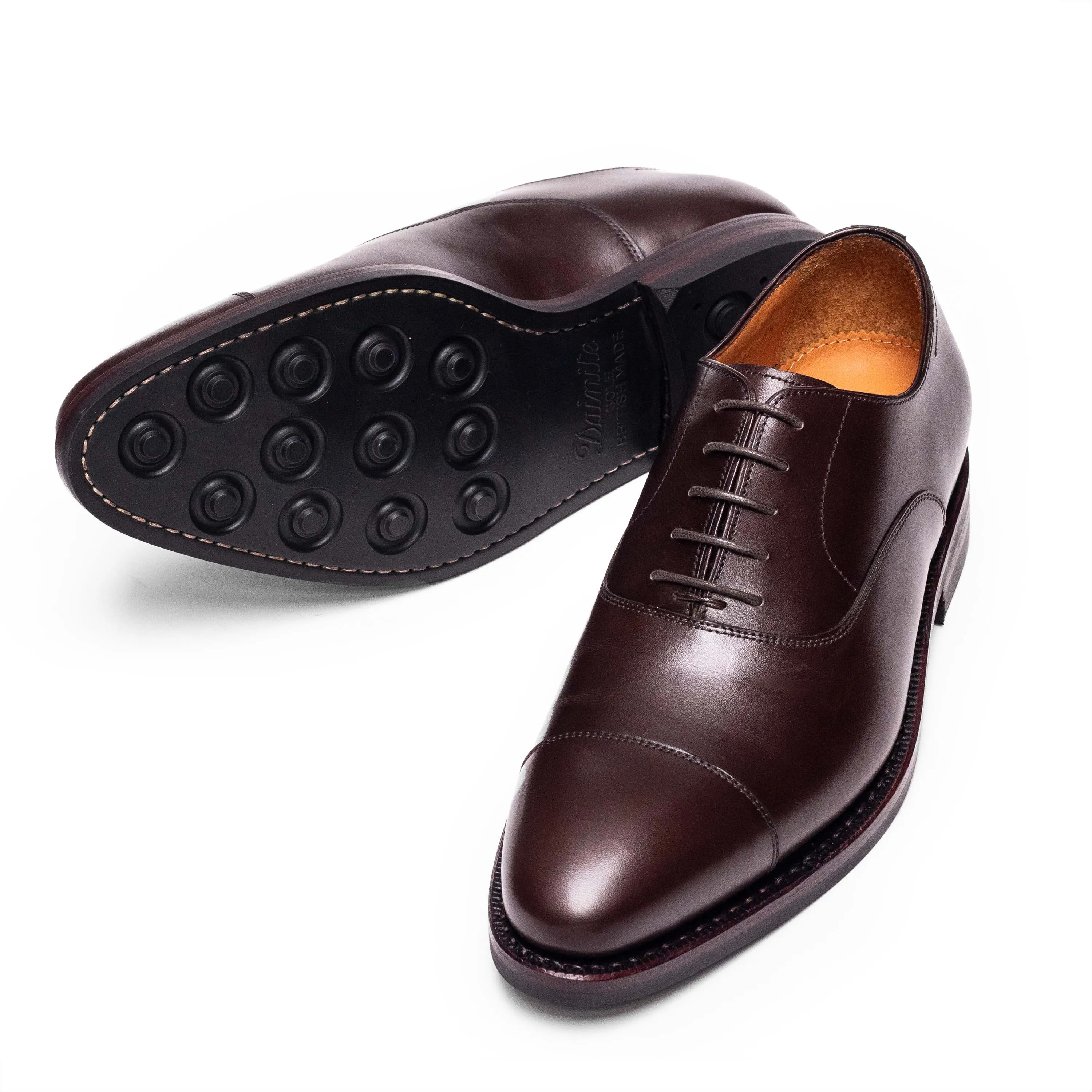 Men's Dark Brown Calf Oxford Cap Toe with Dainite Sole