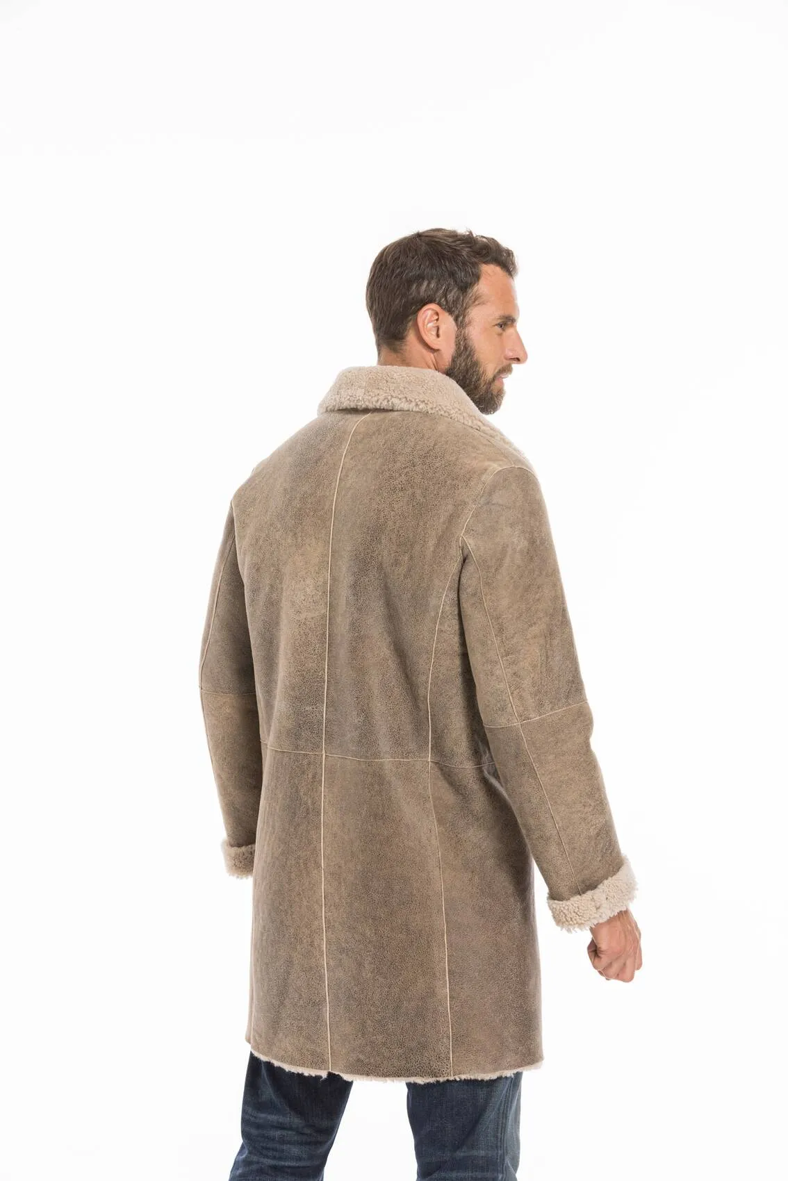 Men's sand sheepskin jacket