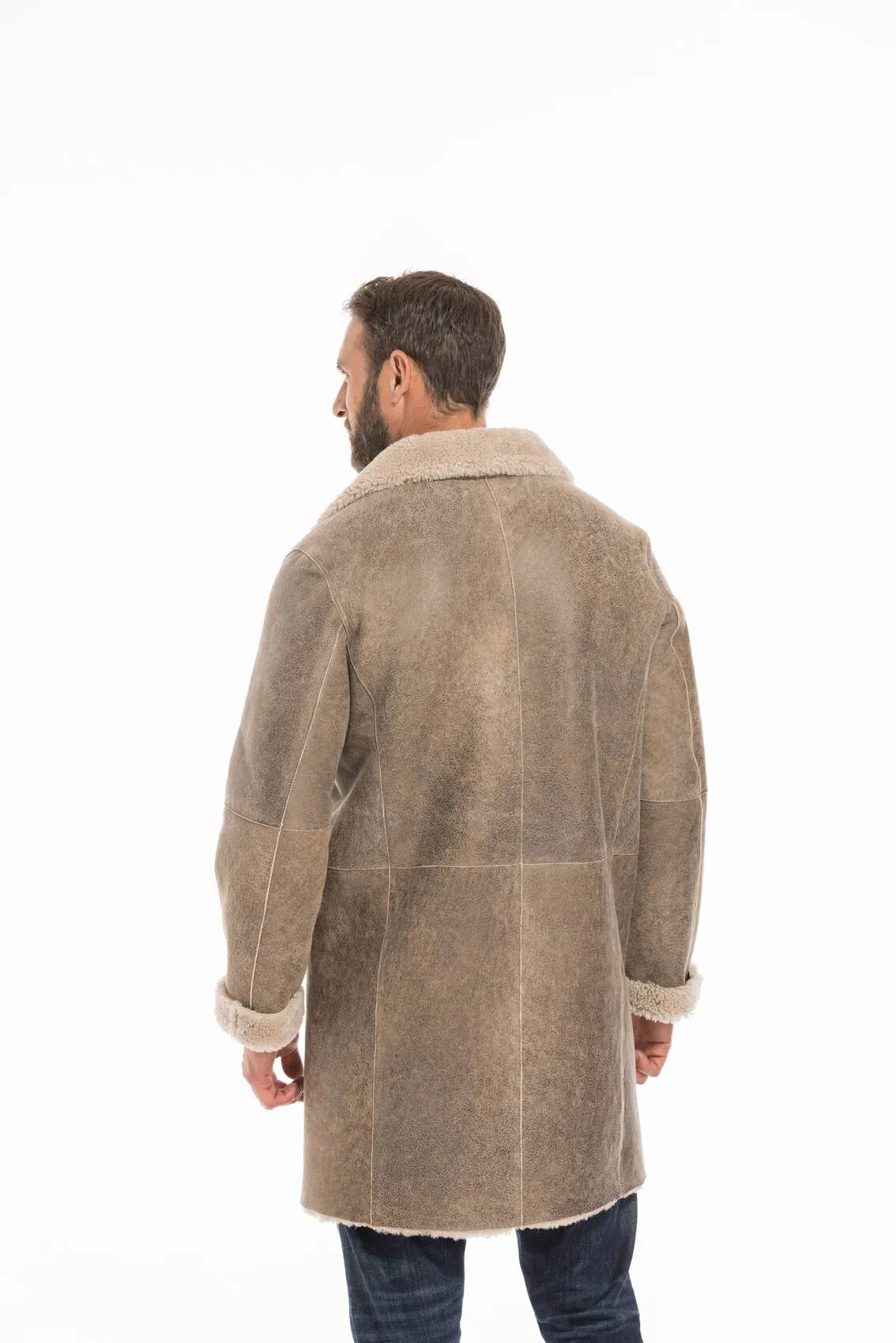 Men's sand sheepskin jacket